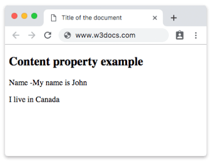 Proprietà CSS content