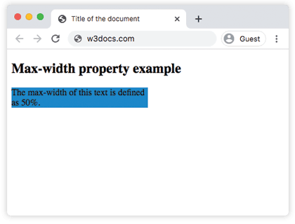 Proprietà CSS max-width
