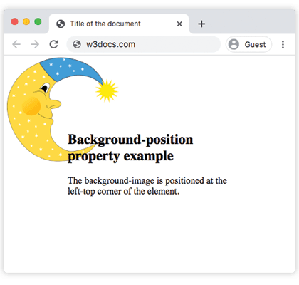CSS background-position: immagine ancorata nell'angolo in alto a sinistra dell'elemento