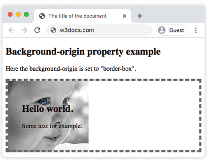 Immagine di sfondo posizionata rispetto all'origine del padding-box