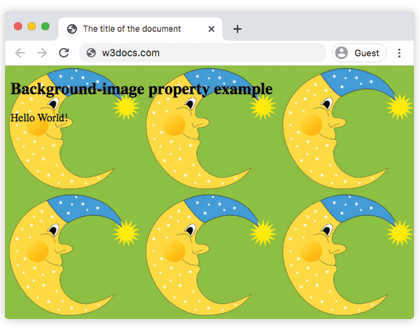 Proprietà CSS background-image