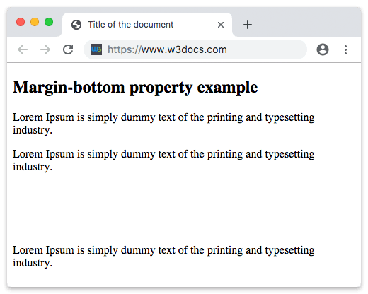 Proprietà CSS margin-bottom