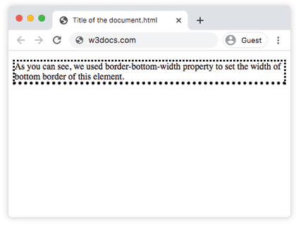 Proprietà CSS border-bottom-width
